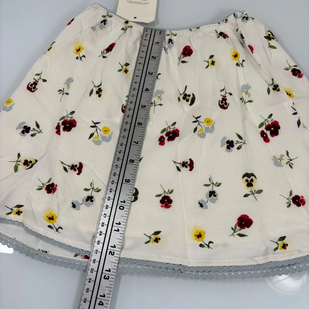GAP x DOEN GIrls Small 6-7 White Floral Mini Skirt NWT Lace Trim Pansy Print